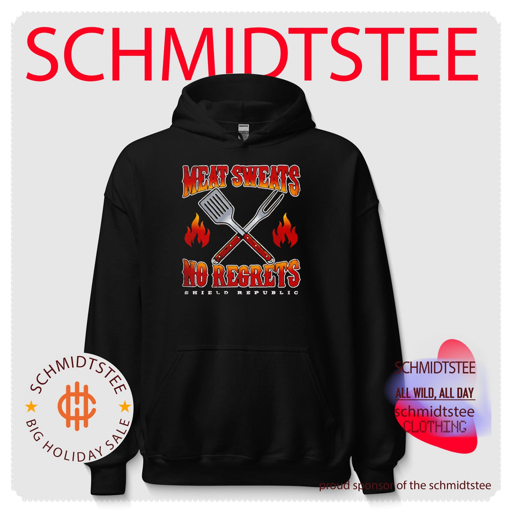 Meat Sweats No Regrets Shield Republic BBQ shirt