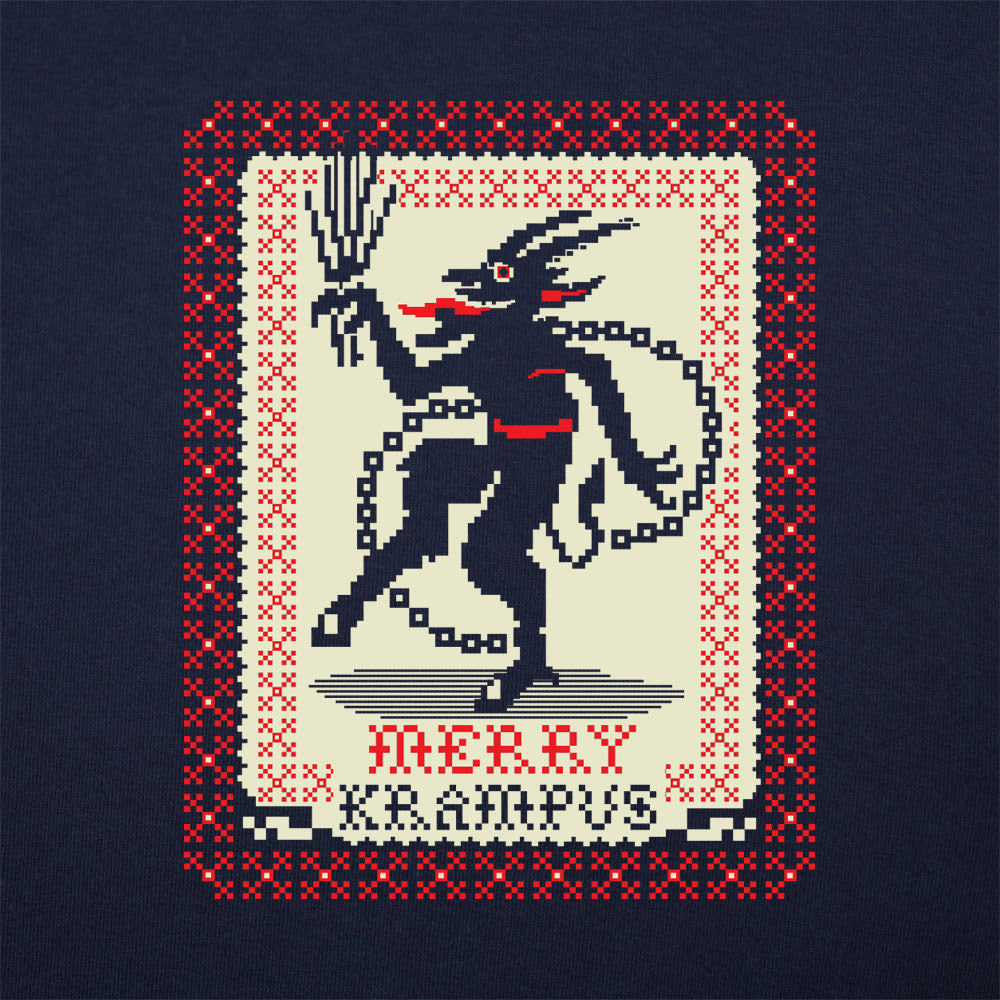 Merry Krampus Christmas Demon in Ugly Sweater Pattern