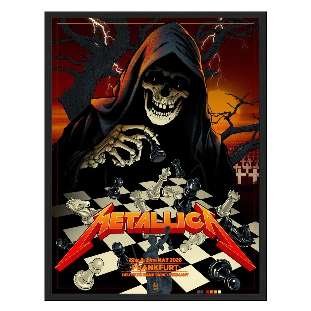 Metallica M72 Frankfurt World Tour 2026 Pop-Up Merch Poster By Vance Kelly