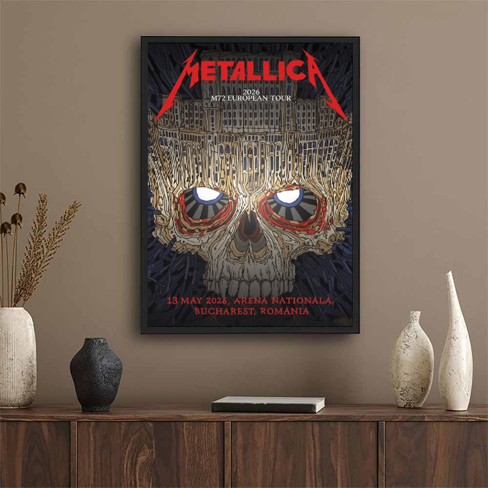 Metallica 2026 M72 European Tour May 13, 2026 Arena Nationala Bucharest, Romania Poster