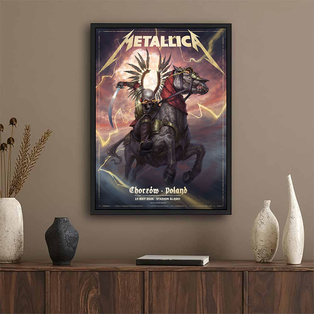 Metallica M72 Chorzów Pop-Up Shop 2026 limited-edition poster by Jakub Jagado