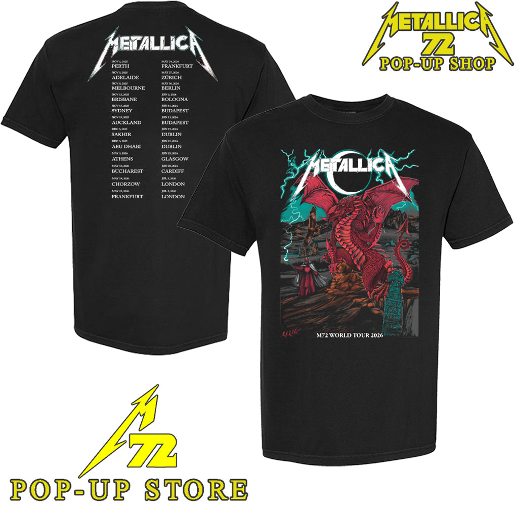 Metallica M72 Cardiff Wales 2026 Art By Duchess Of Dark Europe Tour Date T-Shirt
