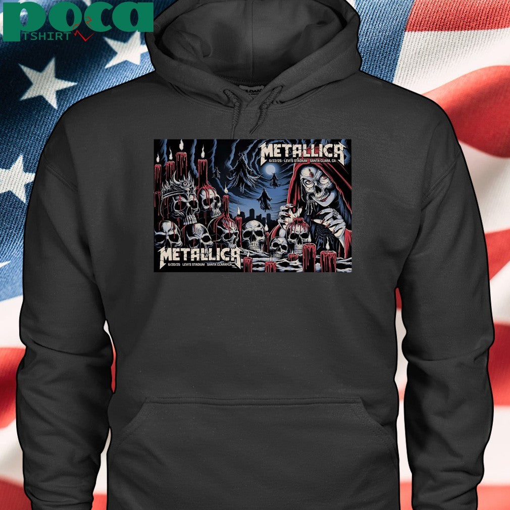 Metallica M72 Santa Clara Full Show Combined Poster At Levi’s Stadium In California US On June 20 And June 22 2025 Potter T-Shirt