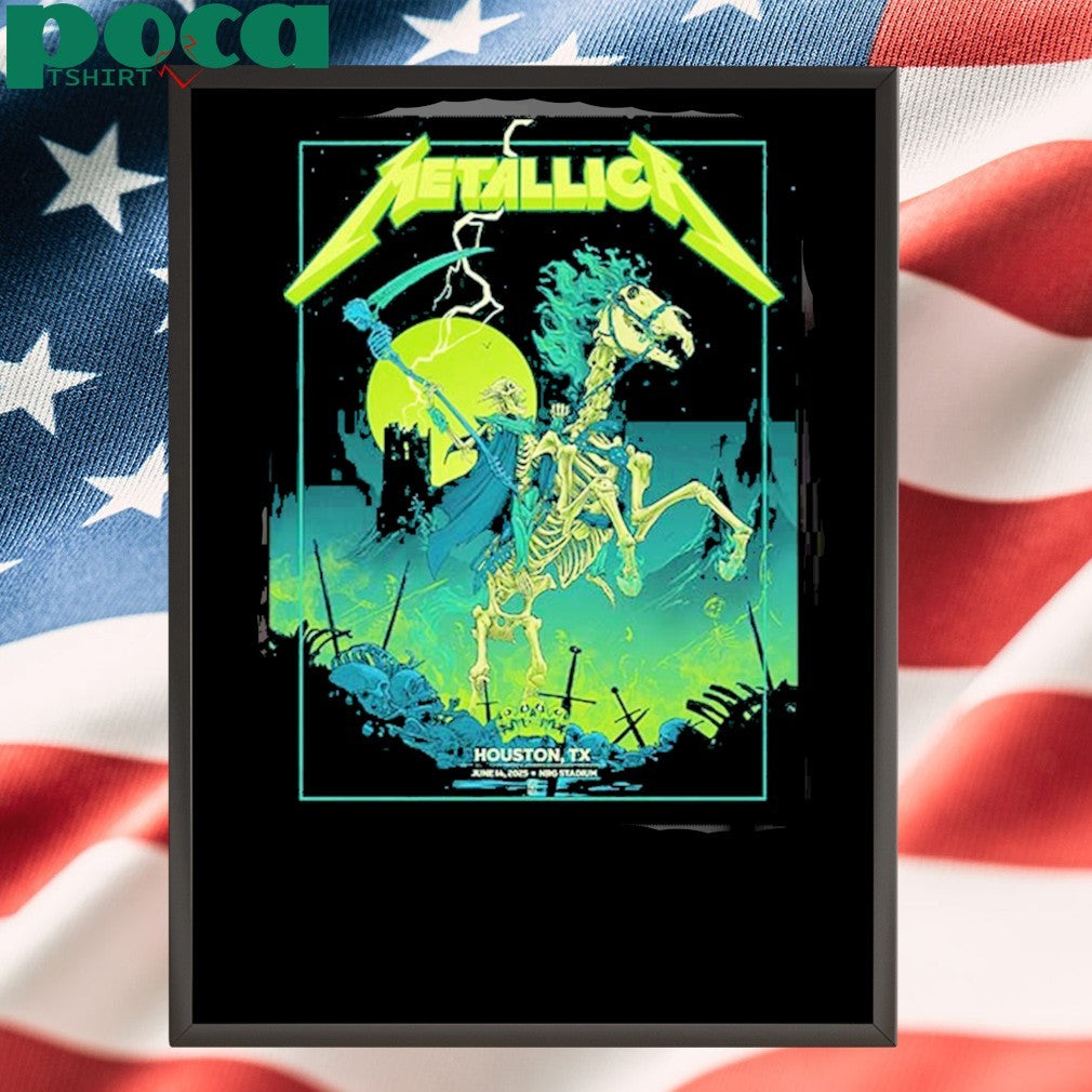 Metallica Tonight In Houston Texas At NRG Stadium Poster By Vance Kelly M72 On June 14th Tour 2025 shirt