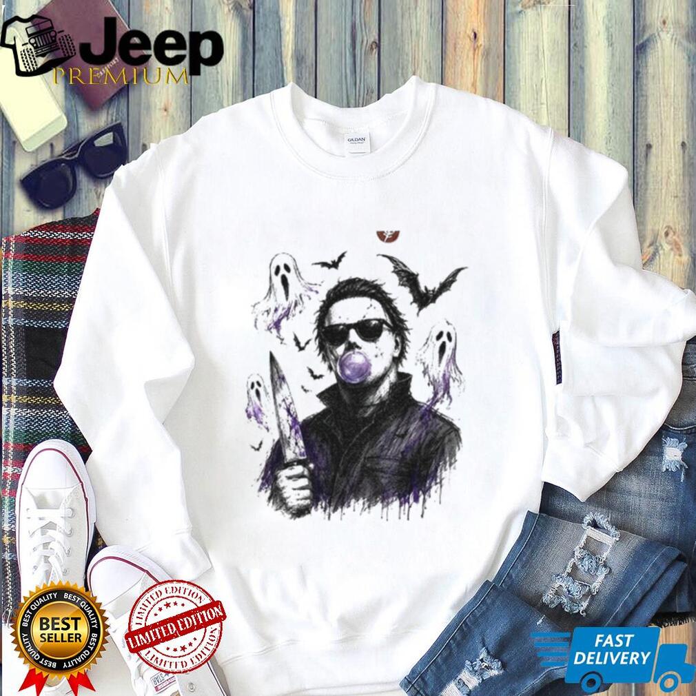 Michael Myers Bubble Gum Slasher Graphic Spooky Season Movie shirt