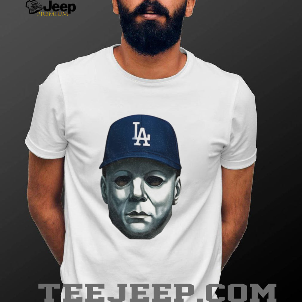 Michael Myers Los Angeles Dodgers cap Halloween shirt