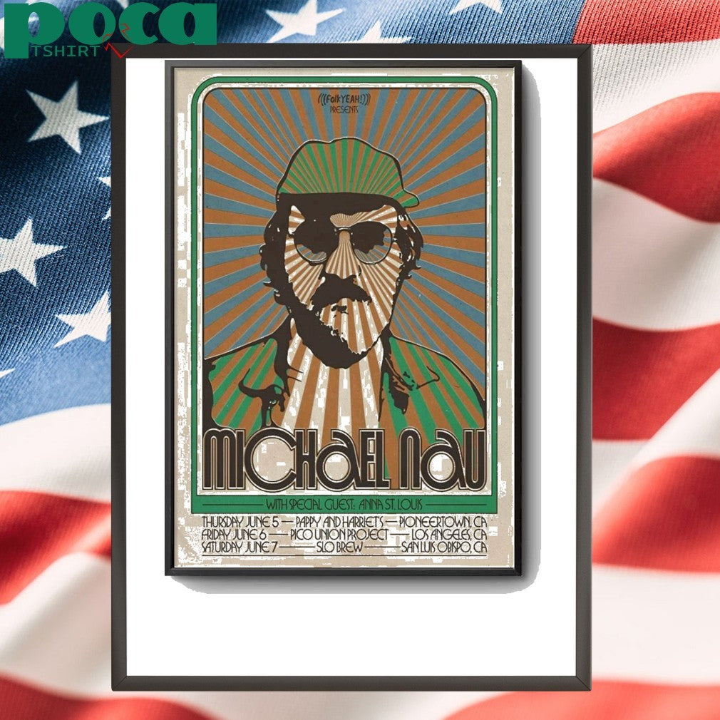 Michael Nau June 2025 California Tour Poster shirt