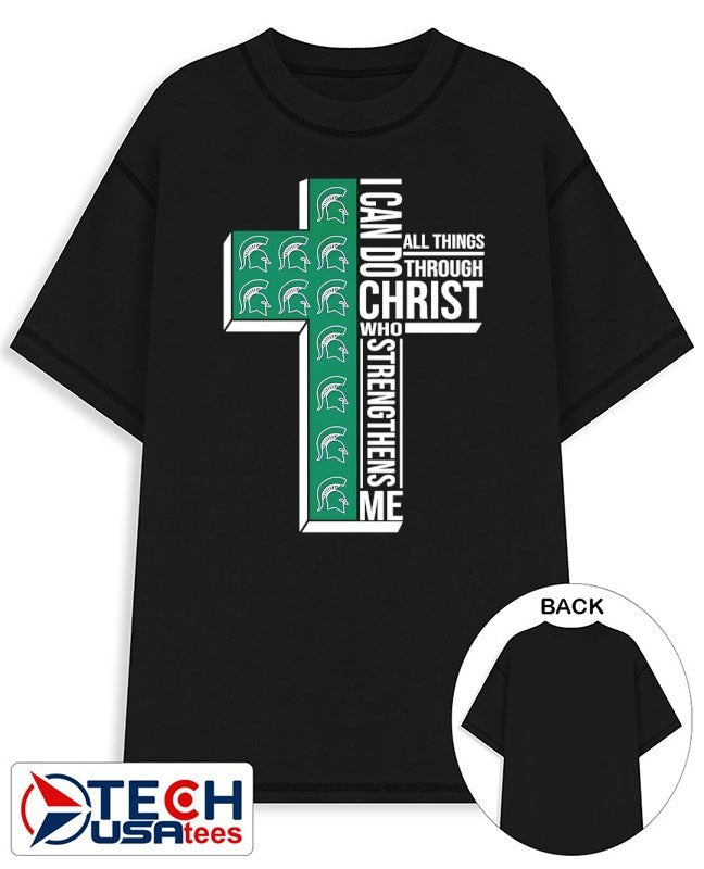 Michigan State Spartans Women’s Basketball cross I can do all things through christ who strengthens me shirt