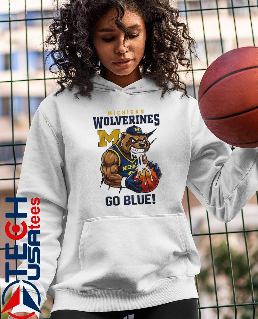 Michigan Wolverines Basketball go Blue mascot shirt