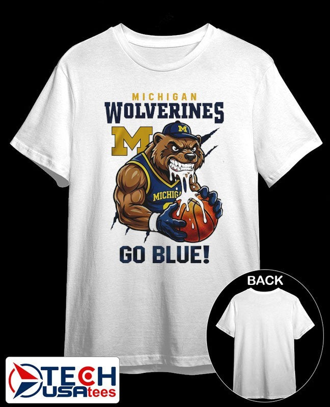 Michigan Wolverines Basketball go Blue mascot shirt