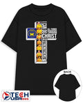 Michigan Wolverines Basketball players cross I can do all things through Christ who strengthens me shirt