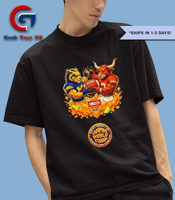 Michigan Wolverines vs. Texas Longhorns 2025 Cheez It Citrus Bowl mascot shirt