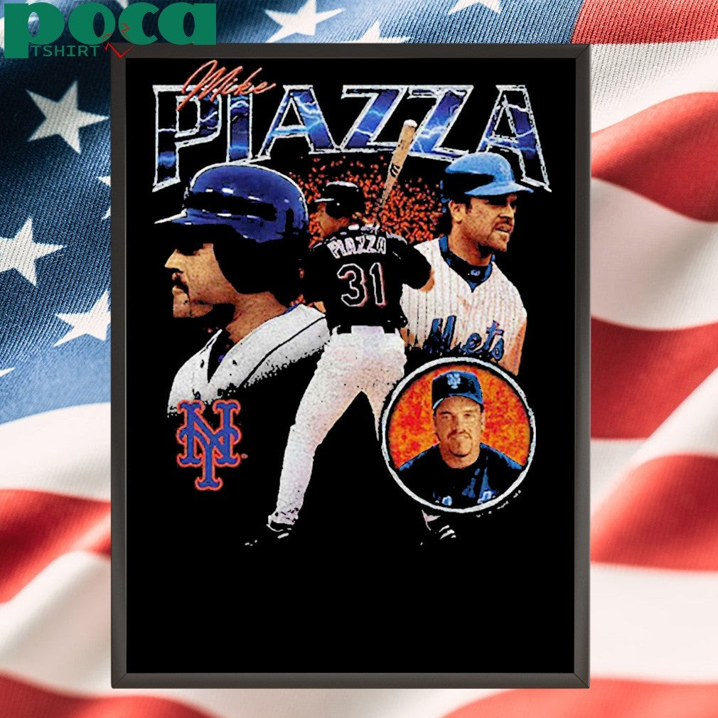 Mike Piazza New York Mets 2000 Subway Series 25th Anniversary Power T-shirt