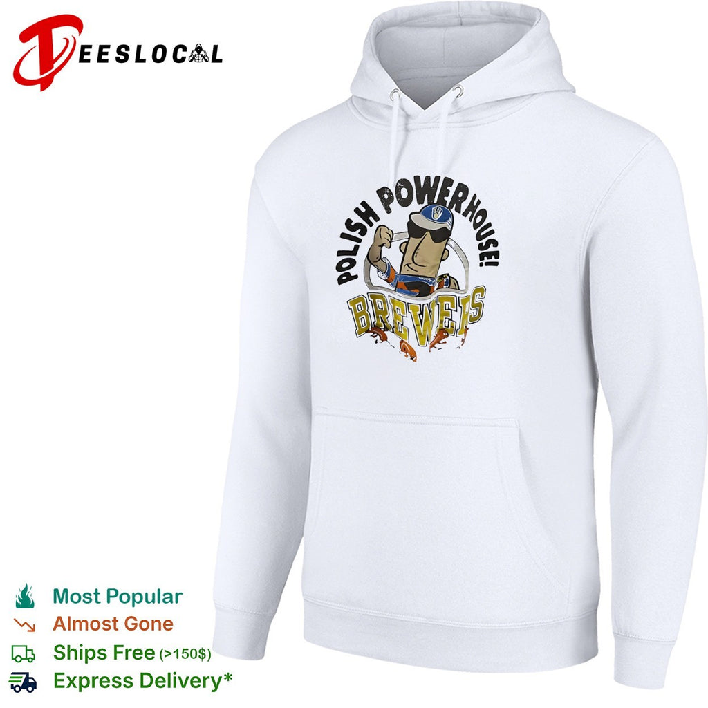 Milwaukee Brewers Polish powerhouse sausage mascot flexing shirt