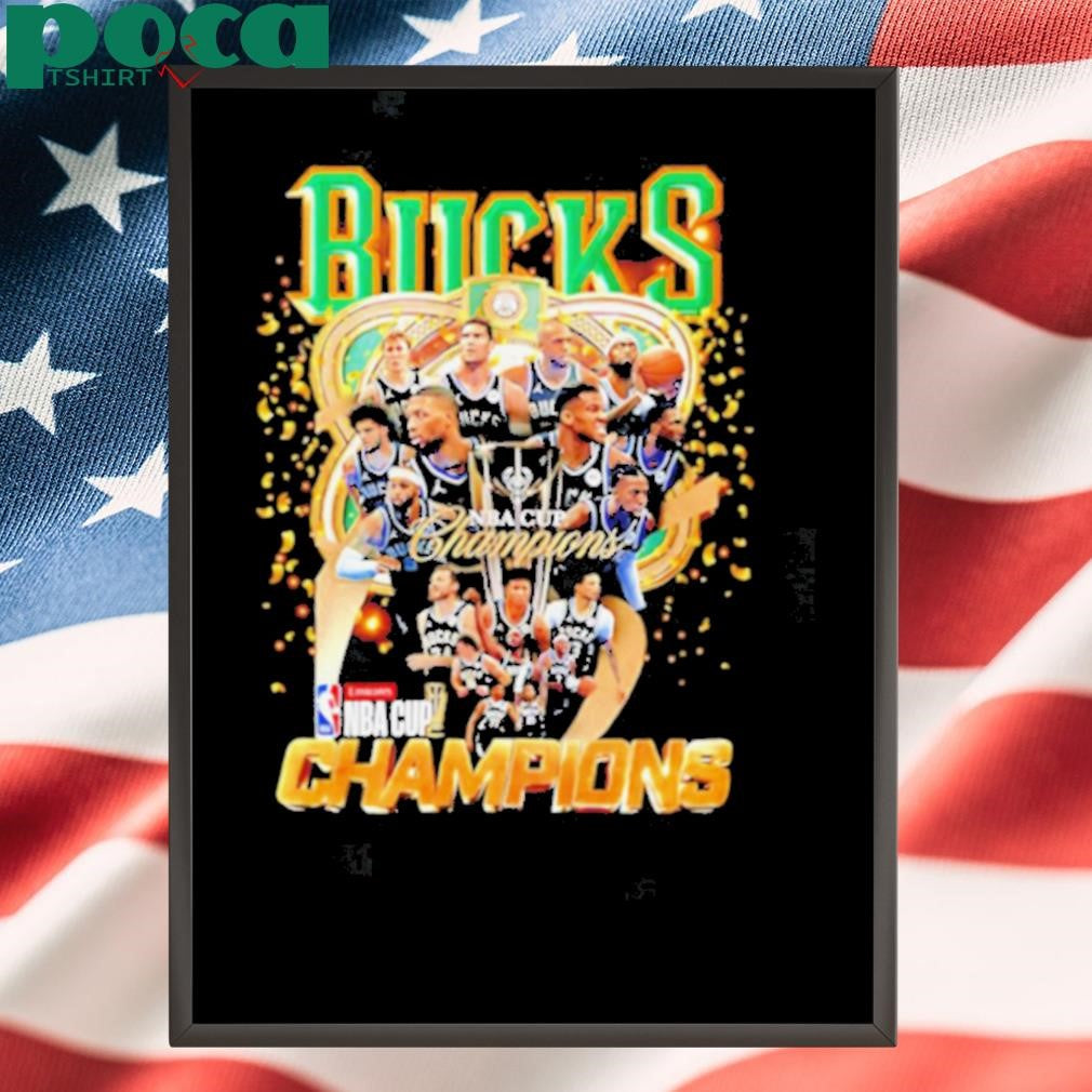 Milwaukee Bucks 2024 NBA Cup Champions all team trophy shirt