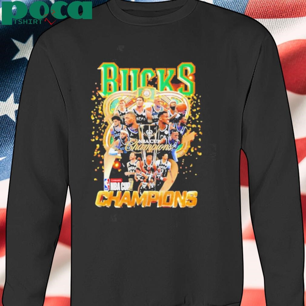 Milwaukee Bucks 2024 NBA Cup Champions all team trophy shirt