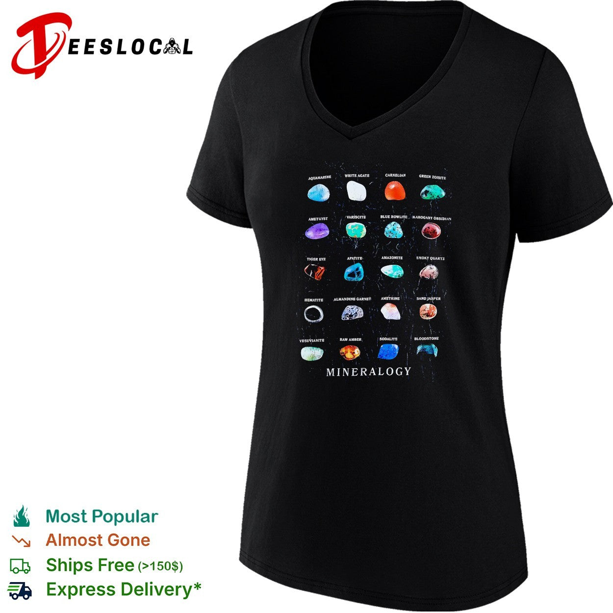 Mineralogy gemstones shirt