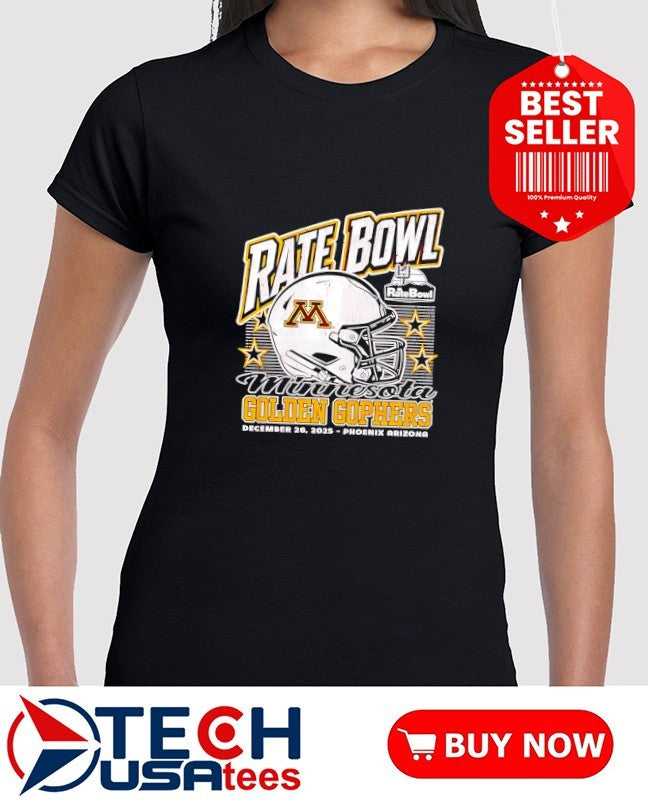 Minnesota Golden Gophers 2025 Rate Bowl Phoenix Arizona helmet shirt