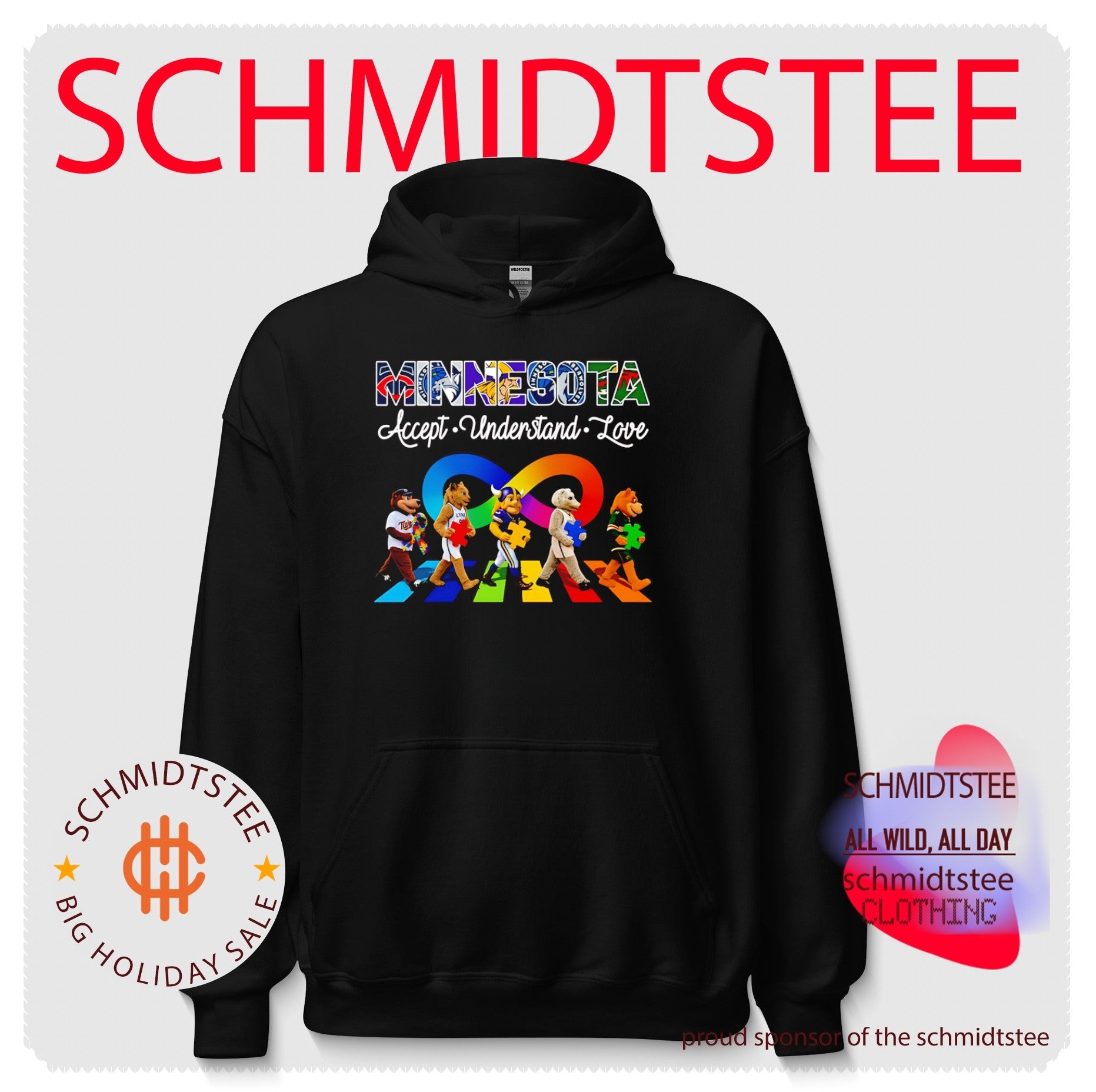 Minnesota Sports Mascots Accept Understand Love Autism Awareness shirt