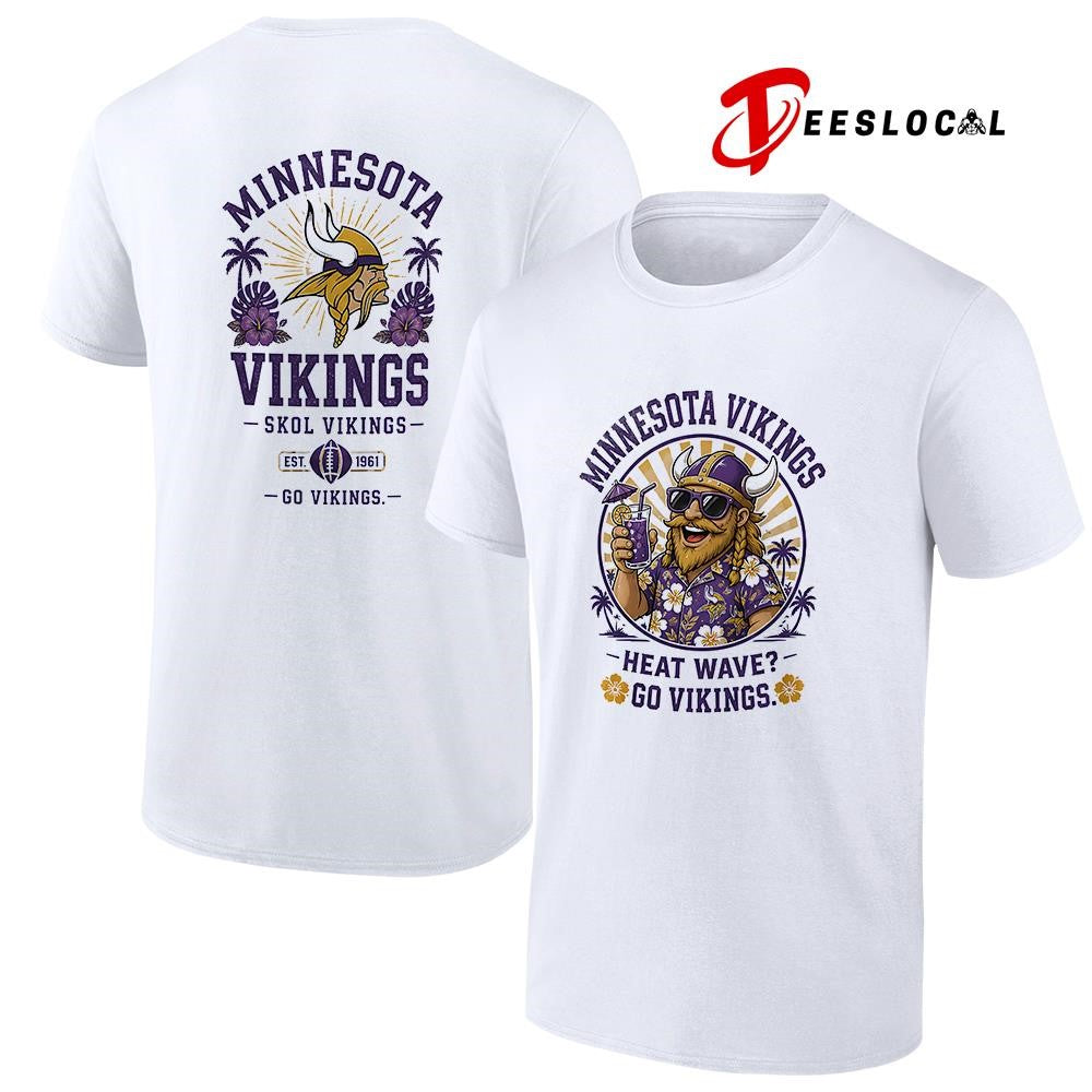 Minnesota Vikings heat wave beach vibes mascot shirt