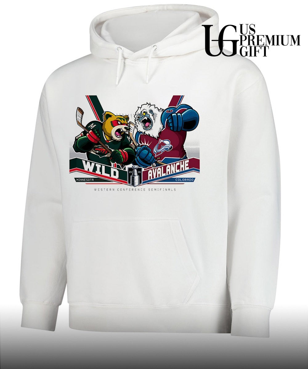 Minnesota Wild vs Colorado Avalanche NHL Western Conference Semifinals 2026 mascot shirt