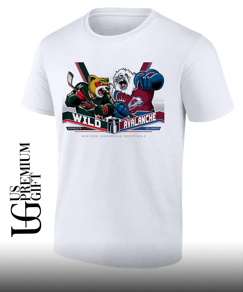 Minnesota Wild vs Colorado Avalanche NHL Western Conference Semifinals 2026 mascot shirt