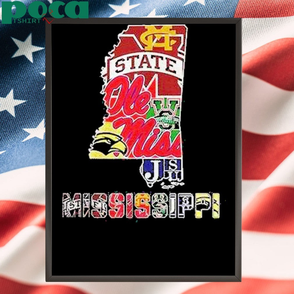 Mississippi Sports Team Map Logo Shirt
