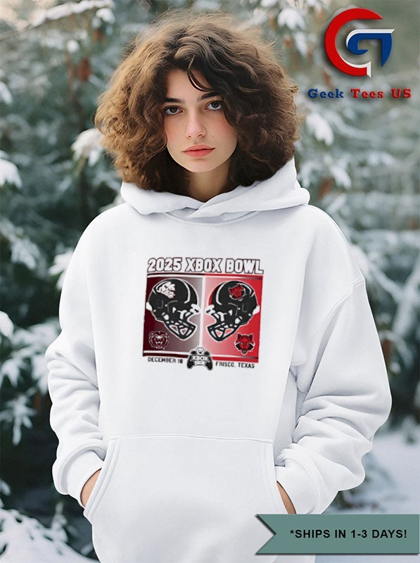 Missouri State Bears vs. Arkansas State Red Wolves 2025 Xbox Bowl helmet to helmet shirt