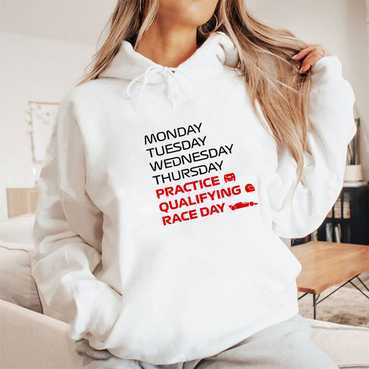 Monday Tuesday Wednesday Thursday Practice Qualifying Race Day Shirt