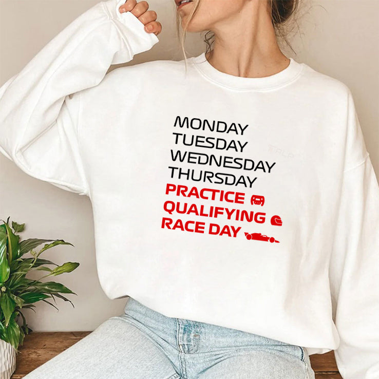 Monday Tuesday Wednesday Thursday Practice Qualifying Race Day Shirt