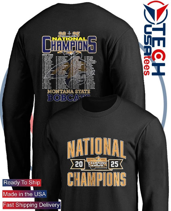 Montana State Bobcat Football 2025 FCS National Champions logo shirt