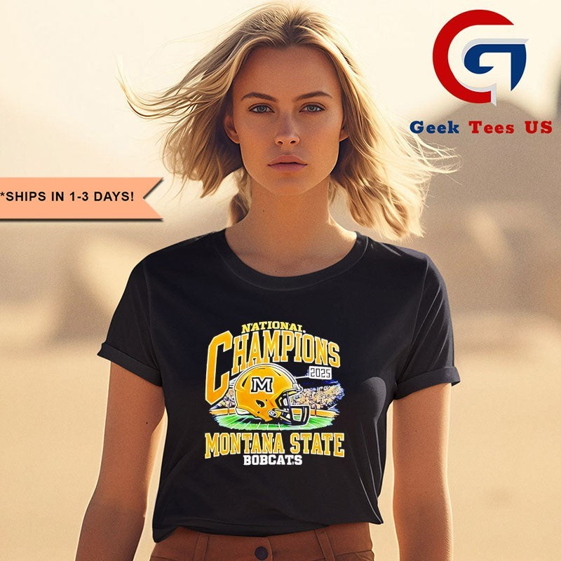 Montana State Football Division I Football National Champions 2025 helmet T-T-shirt