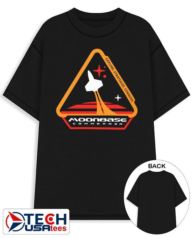 Moonbase Commander Rocketship logo shirt