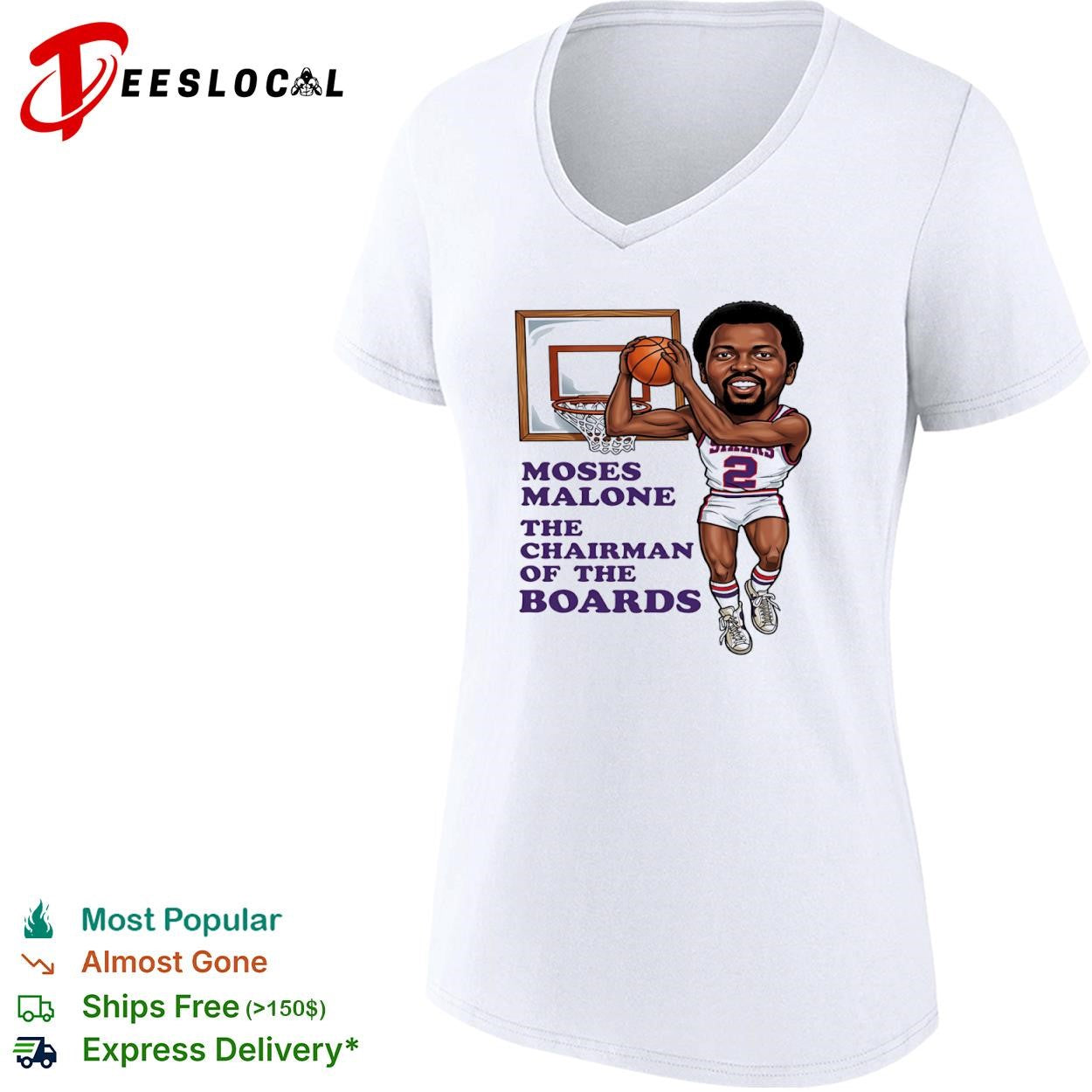 Moses Malone Sixers the chairman of the boards caricature shirt
