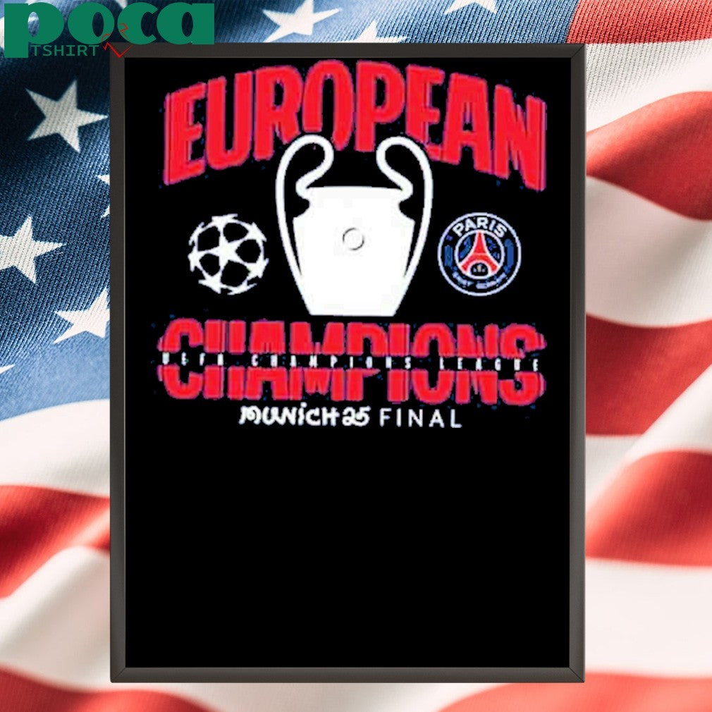 Munich 25 Final PSG UCL Champions 2025 European Champions Graphic T-Shirt