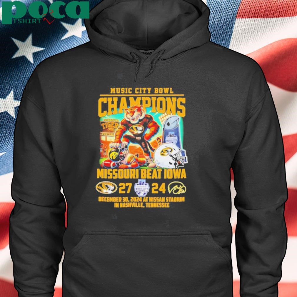 Music City Bowl Champions Missouri beat Iowa mascot shirt