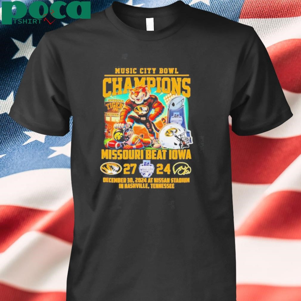 Music City Bowl Champions Missouri beat Iowa mascot shirt