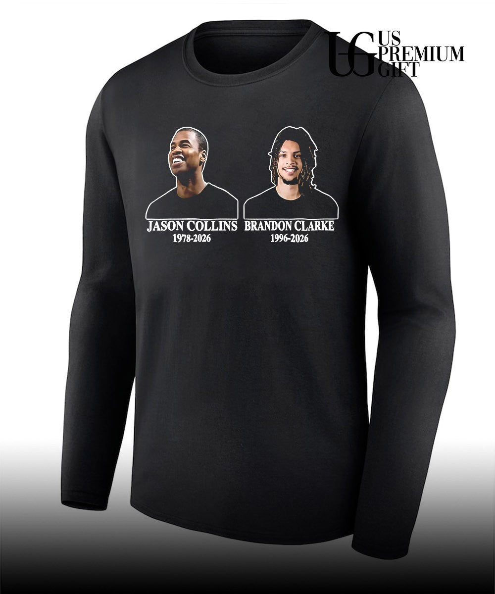 NBA Player Jason Collins 1978-2026 and Brandon Clarke 1996-2026 Memorial tribute shirt