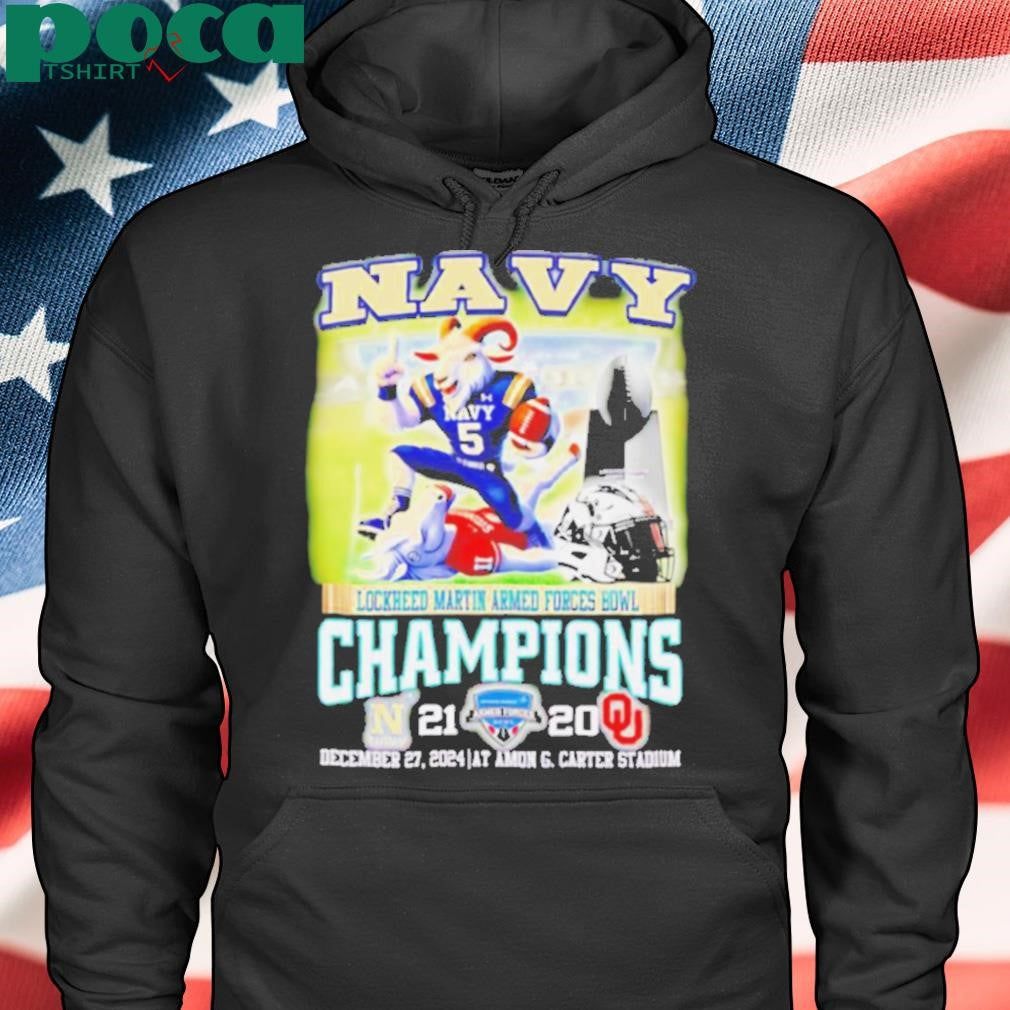 Navy Lockheed Martin Armed Forces Bowl Champions score mascot shirt