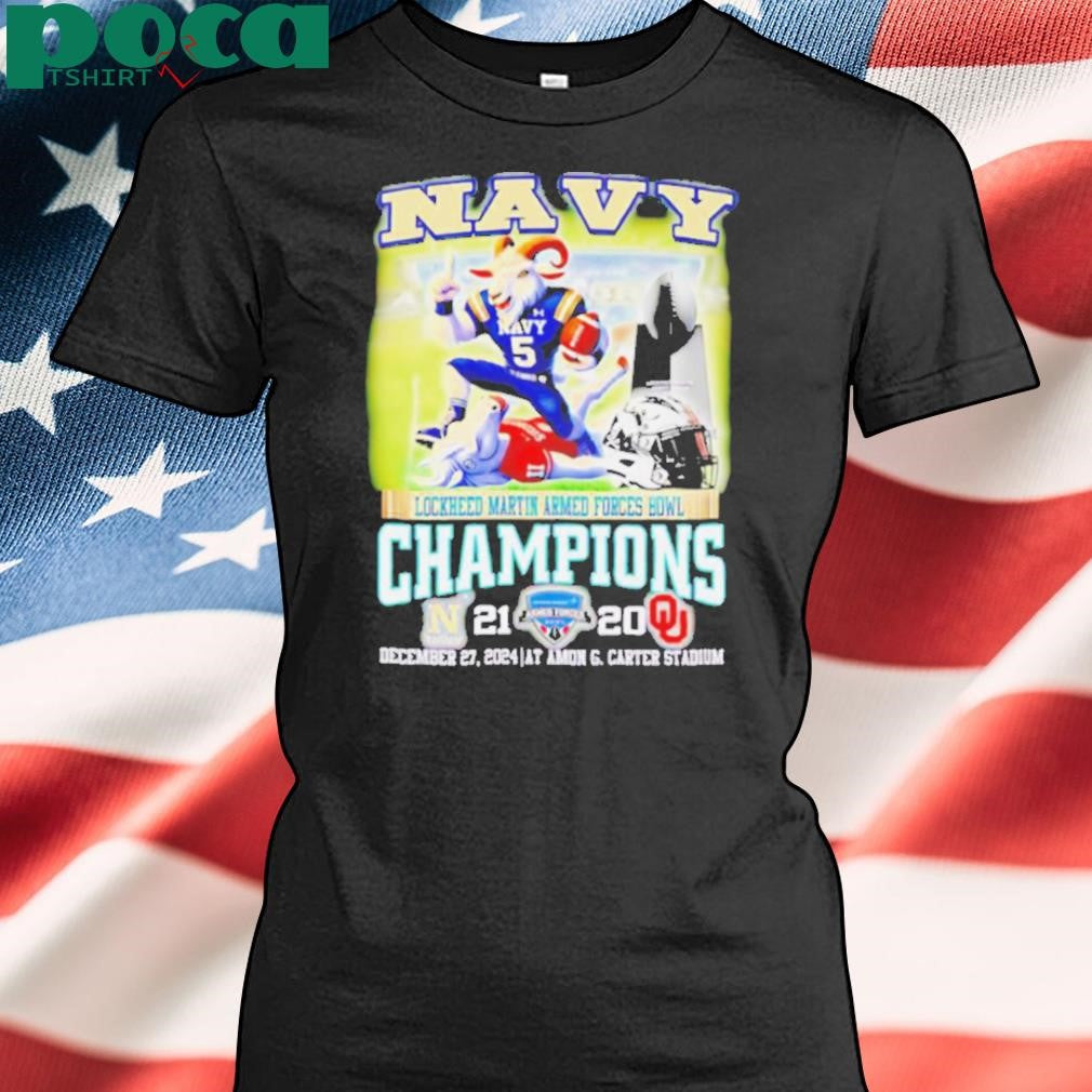 Navy Lockheed Martin Armed Forces Bowl Champions score mascot shirt