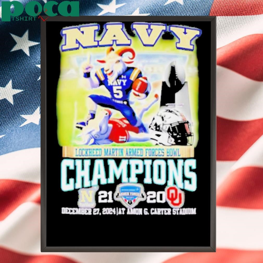 Navy Lockheed Martin Armed Forces Bowl Champions score mascot shirt