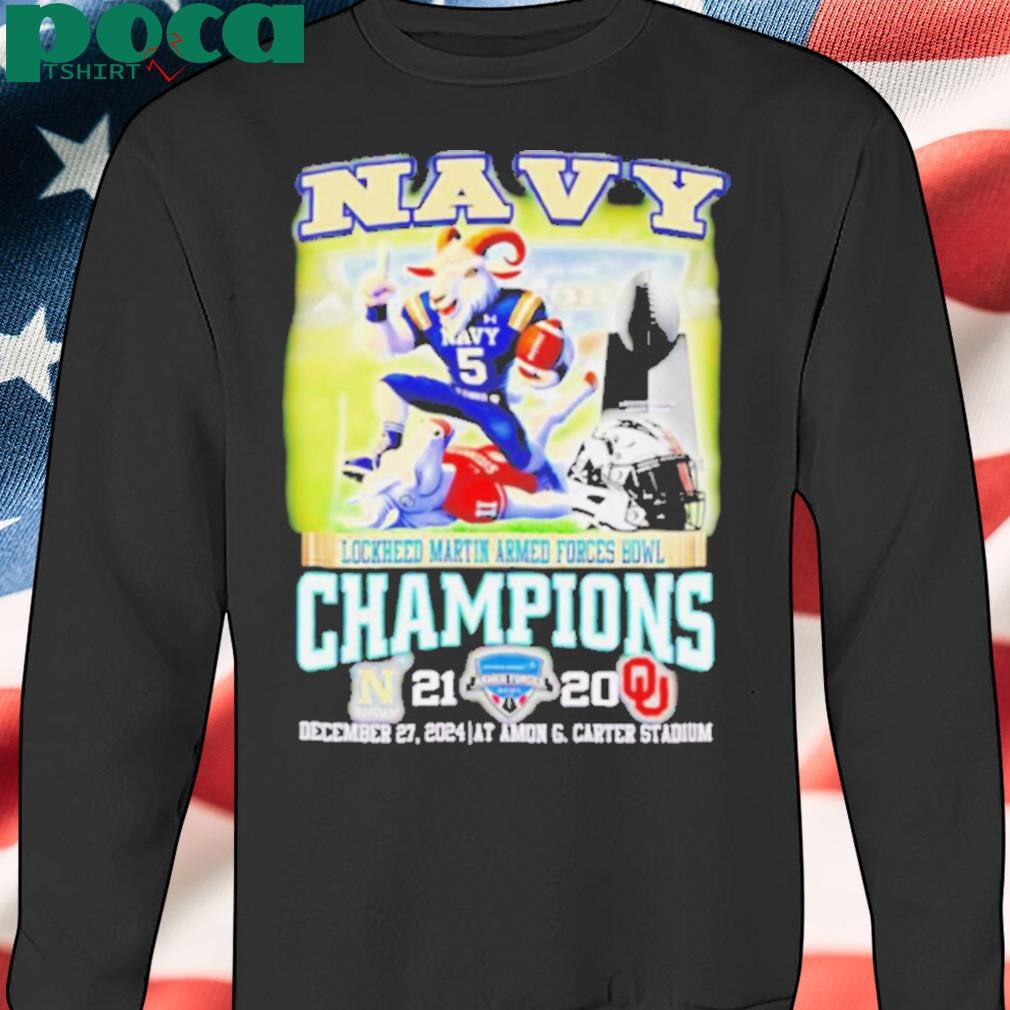 Navy Lockheed Martin Armed Forces Bowl Champions score mascot shirt