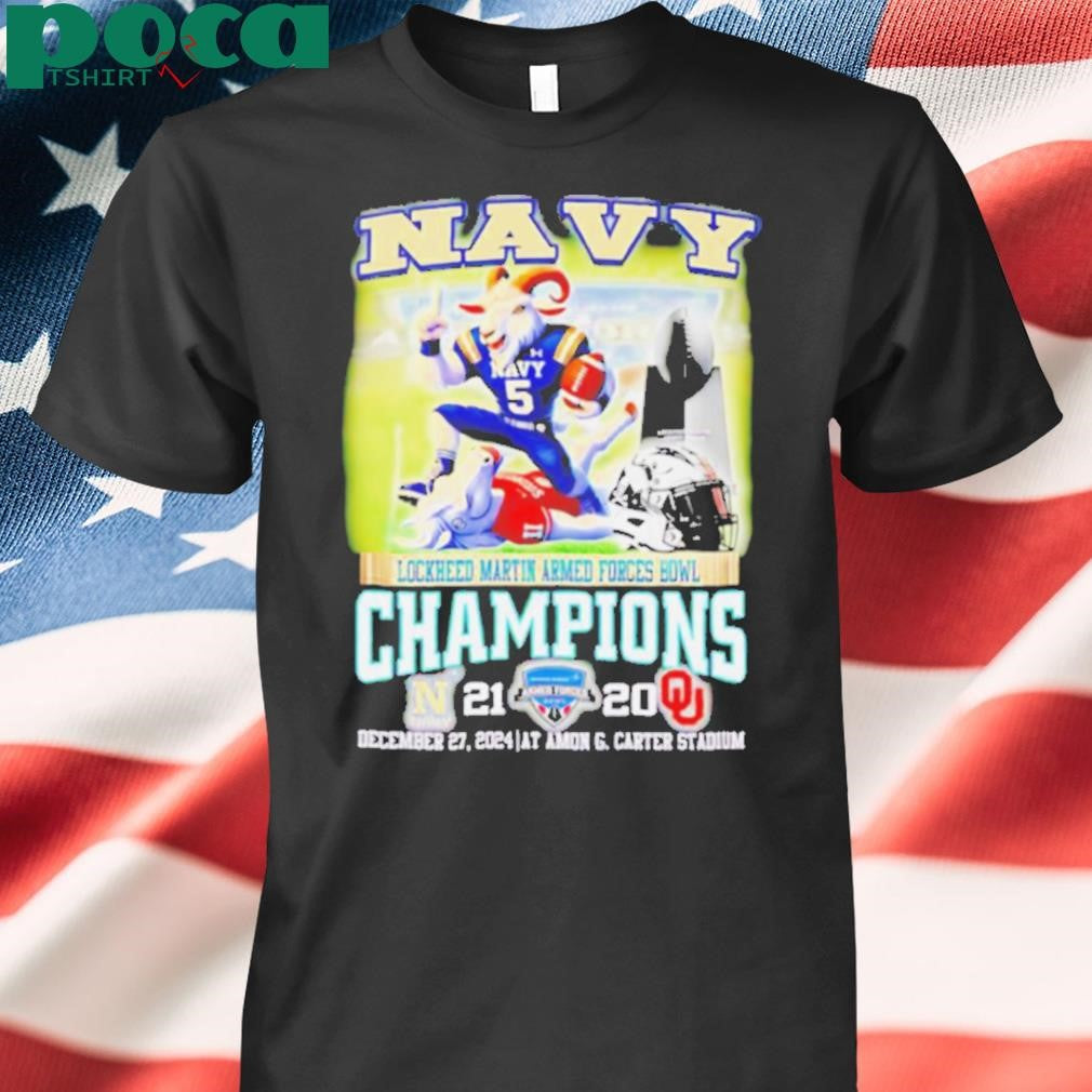 Navy Lockheed Martin Armed Forces Bowl Champions score mascot shirt