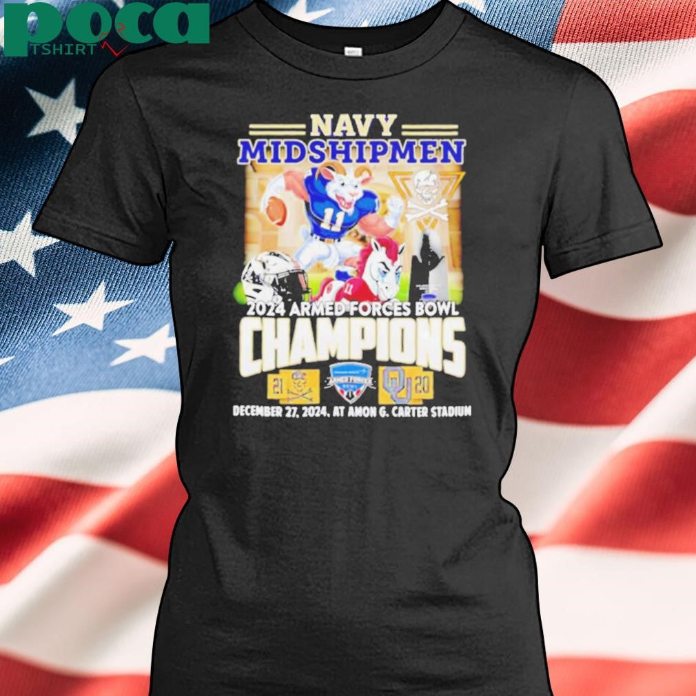 Navy Midshipmen 2024 Armed forces Bowl Champions mascot shirt