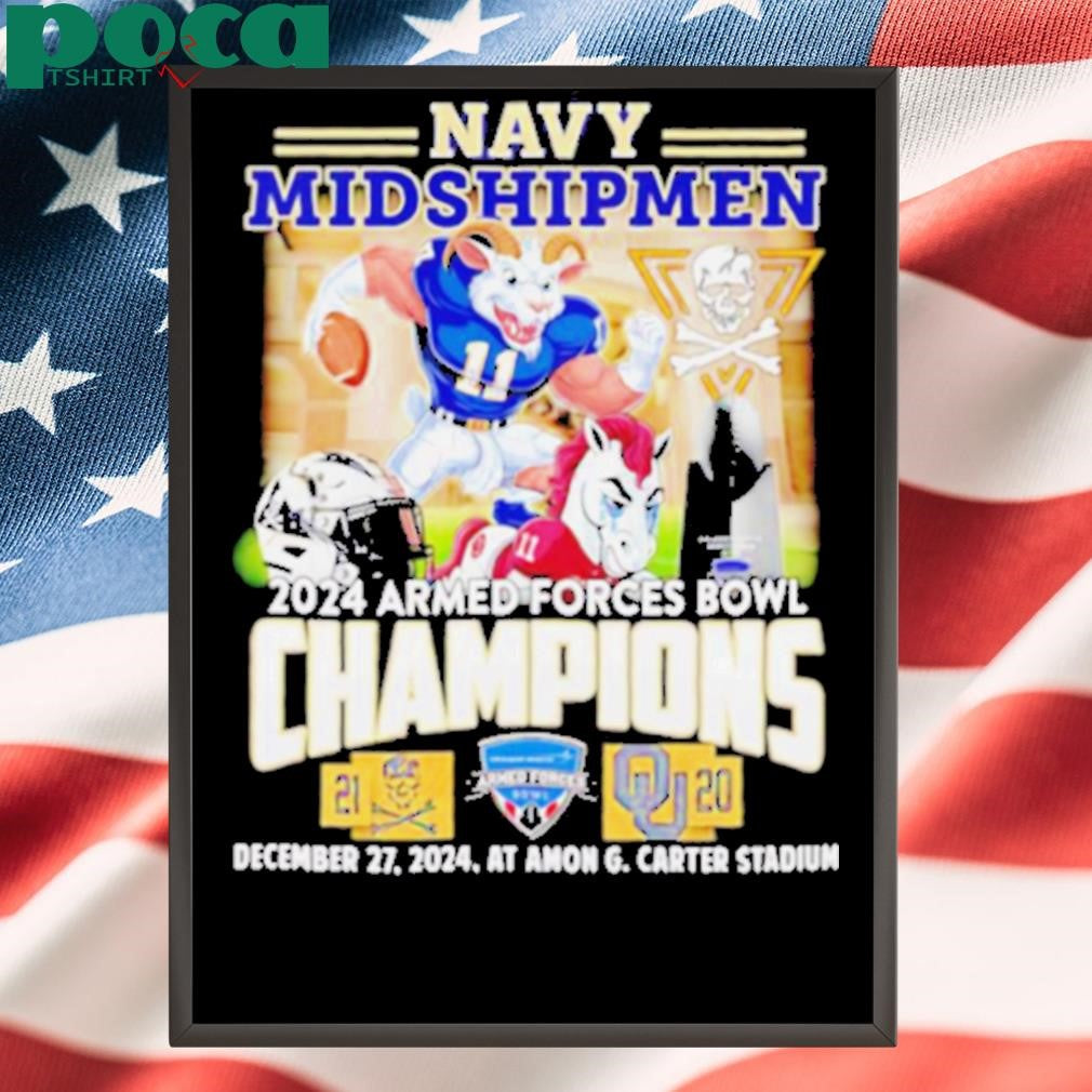 Navy Midshipmen 2024 Armed forces Bowl Champions mascot shirt