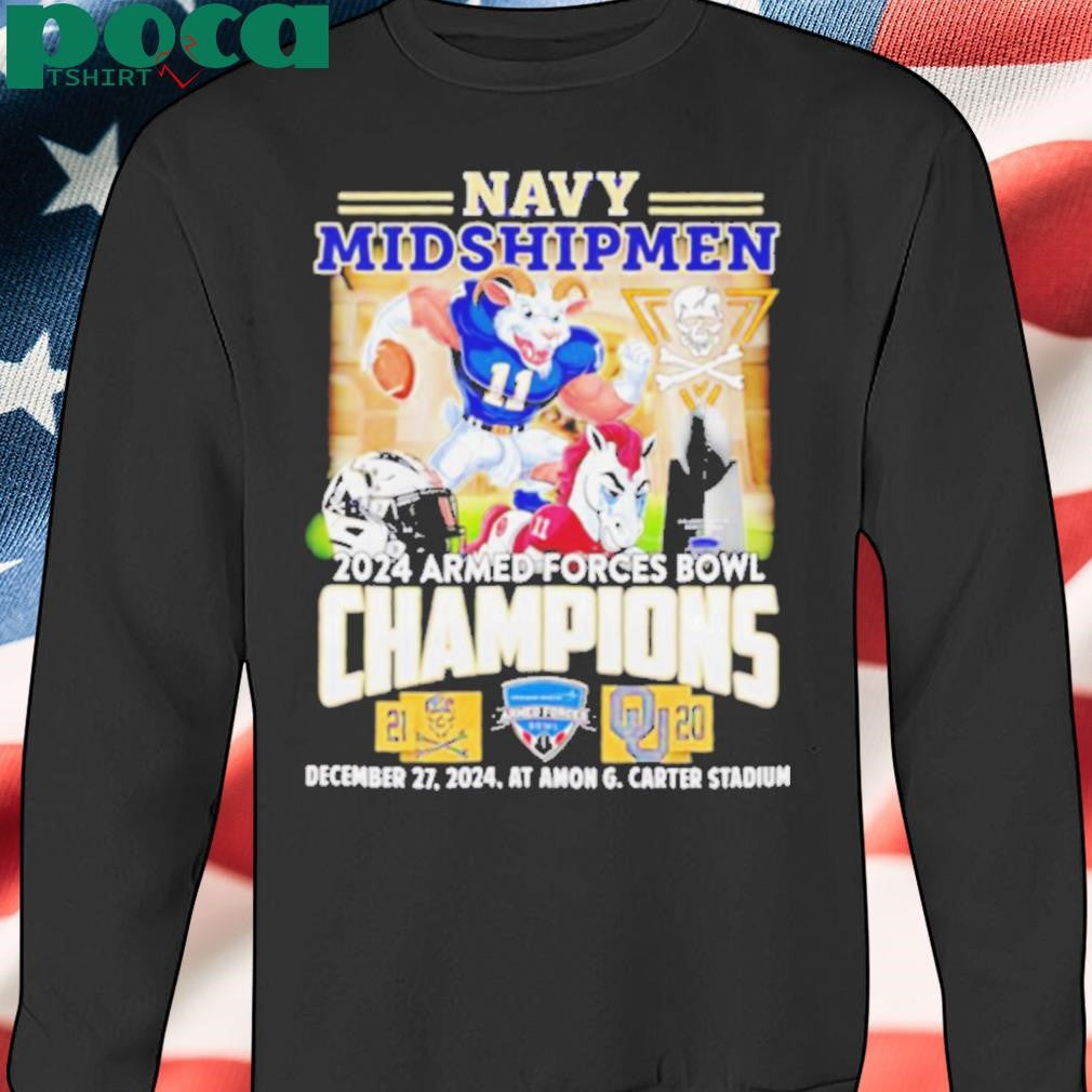 Navy Midshipmen 2024 Armed forces Bowl Champions mascot shirt