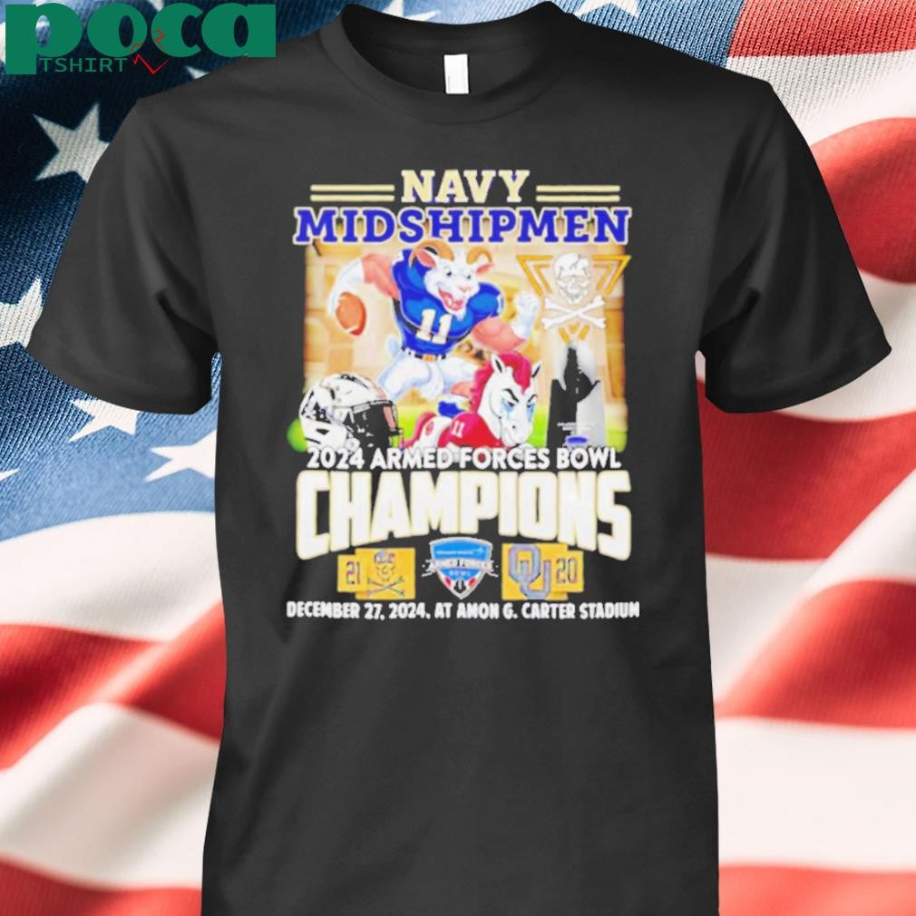 Navy Midshipmen 2024 Armed forces Bowl Champions mascot shirt