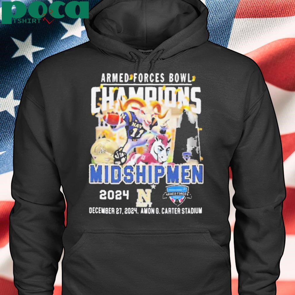 Navy Midshipmen Armed Forces Bowl Champions 2024 Dec 27 Amon G. Carter Stadium Mascot t shirt