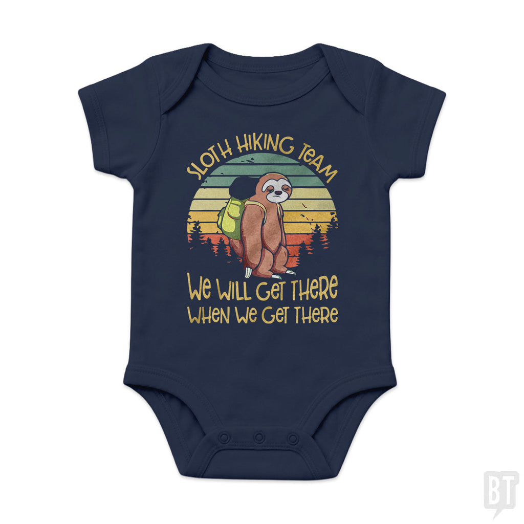 Funny Sloth Hiking Team #2 Baby One-Piece