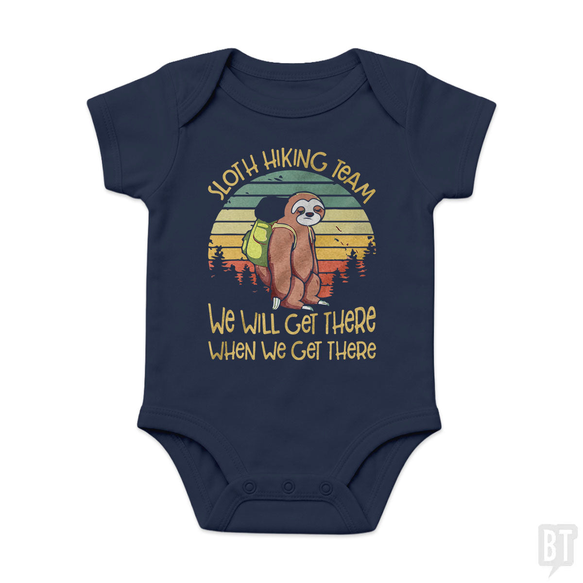 Funny Sloth Hiking Team #2 Baby One-Piece